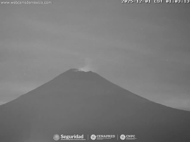 Volcán Popocatepetl Volcano Live Cam  - Tianguismanalco,  Puebla, Mexico