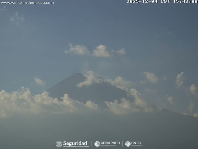 Volcán Popocatepetl Volcano Live Cam  - Tianguismanalco,  Puebla, Mexico