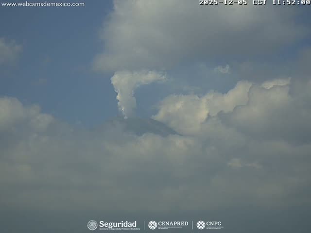 Volcán Popocatepetl Volcano Live Cam  - Tianguismanalco,  Puebla, Mexico