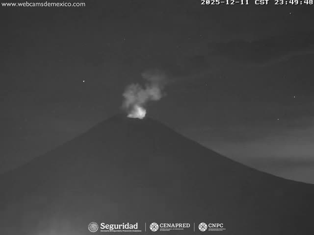 Volcán Popocatepetl Volcano Live Cam  - Tianguismanalco,  Puebla, Mexico