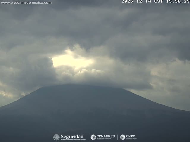 Volcán Popocatepetl Volcano Live Cam  - Tianguismanalco,  Puebla, Mexico