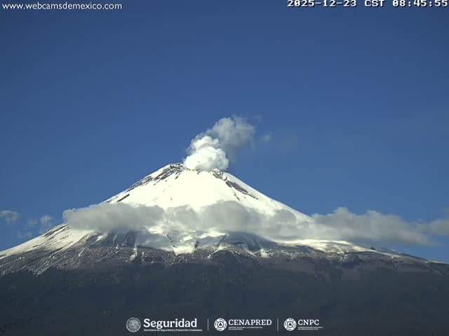 Volcán Popocatepetl Volcano Live Cam  - Tianguismanalco,  Puebla, Mexico