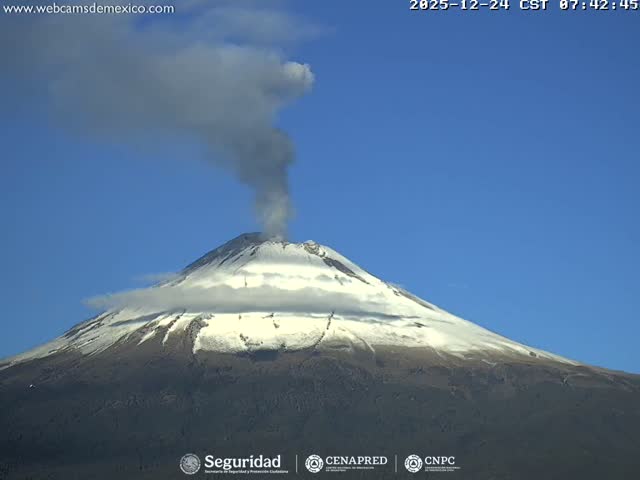 Volcán Popocatepetl Volcano Live Cam  - Tianguismanalco,  Puebla, Mexico