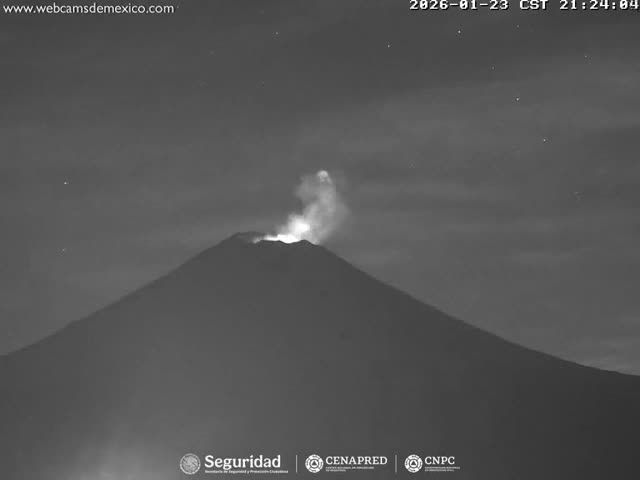 Volcán Popocatepetl Volcano Live Cam  - Tianguismanalco,  Puebla, Mexico