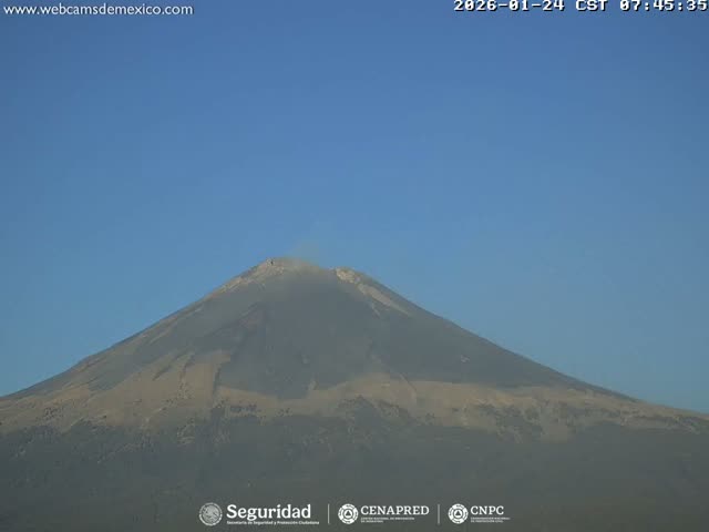 Volcán Popocatepetl Volcano Live Cam  - Tianguismanalco,  Puebla, Mexico