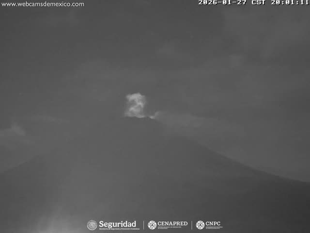 Volcán Popocatepetl Volcano Live Cam  - Tianguismanalco,  Puebla, Mexico