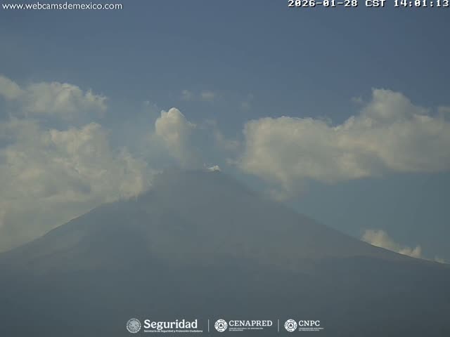 Volcán Popocatepetl Volcano Live Cam  - Tianguismanalco,  Puebla, Mexico