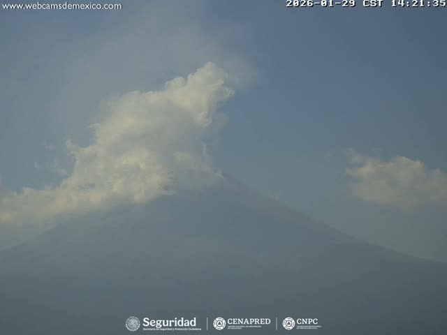 Volcán Popocatepetl Volcano Live Cam  - Tianguismanalco,  Puebla, Mexico