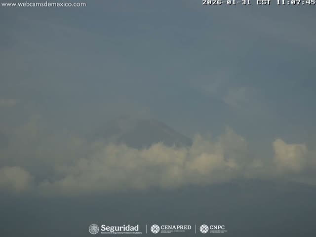 Volcán Popocatepetl Volcano Live Cam  - Tianguismanalco,  Puebla, Mexico