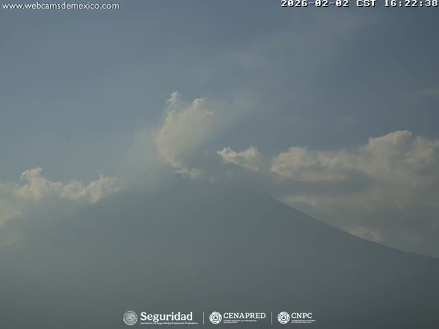 Volcán Popocatepetl Volcano Live Cam  - Tianguismanalco,  Puebla, Mexico
