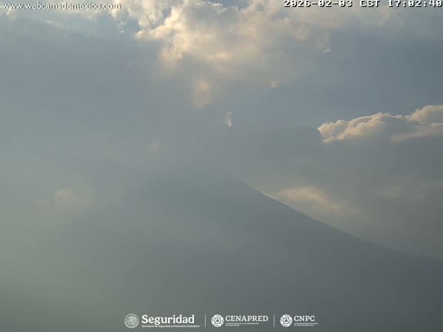 Volcán Popocatepetl Volcano Live Cam  - Tianguismanalco,  Puebla, Mexico