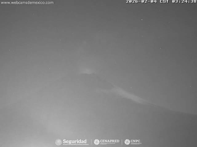 Volcán Popocatepetl Volcano Live Cam  - Tianguismanalco,  Puebla, Mexico