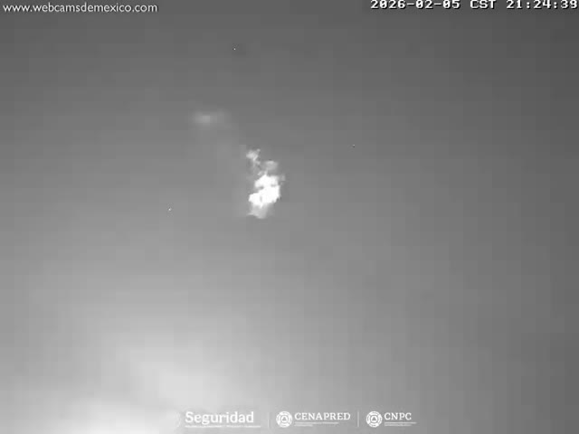 Volcán Popocatepetl Volcano Live Cam  - Tianguismanalco,  Puebla, Mexico