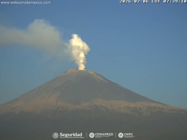 Volcán Popocatepetl Volcano Live Cam  - Tianguismanalco,  Puebla, Mexico