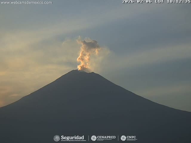 Volcán Popocatepetl Volcano Live Cam  - Tianguismanalco,  Puebla, Mexico