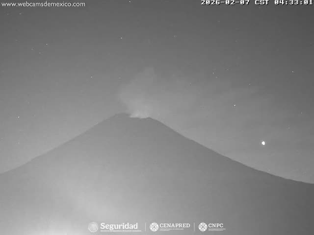 Volcán Popocatepetl Volcano Live Cam  - Tianguismanalco,  Puebla, Mexico