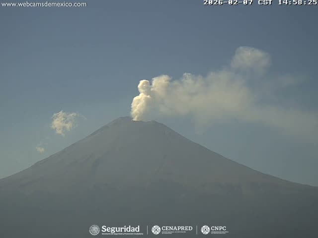 Volcán Popocatepetl Volcano Live Cam  - Tianguismanalco,  Puebla, Mexico