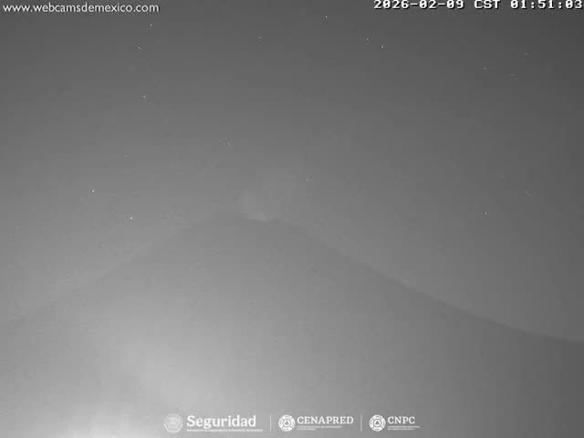 Volcán Popocatepetl Volcano Live Cam  - Tianguismanalco,  Puebla, Mexico