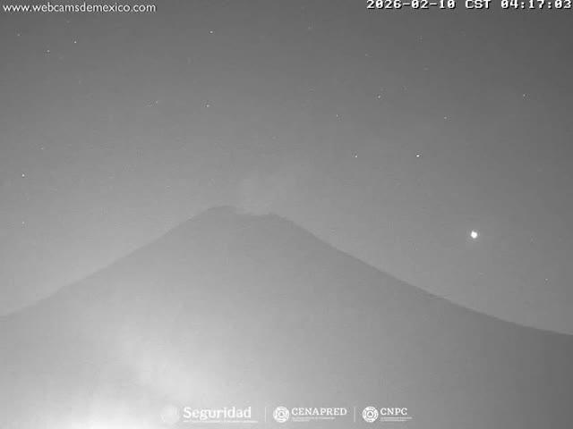 Volcán Popocatepetl Volcano Live Cam  - Tianguismanalco,  Puebla, Mexico