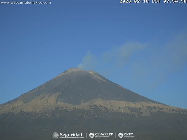 Volcán Popocatepetl Volcano Live Cam  - Tianguismanalco,  Puebla, Mexico