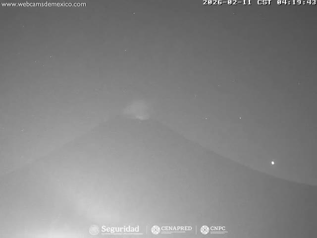 Volcán Popocatepetl Volcano Live Cam  - Tianguismanalco,  Puebla, Mexico