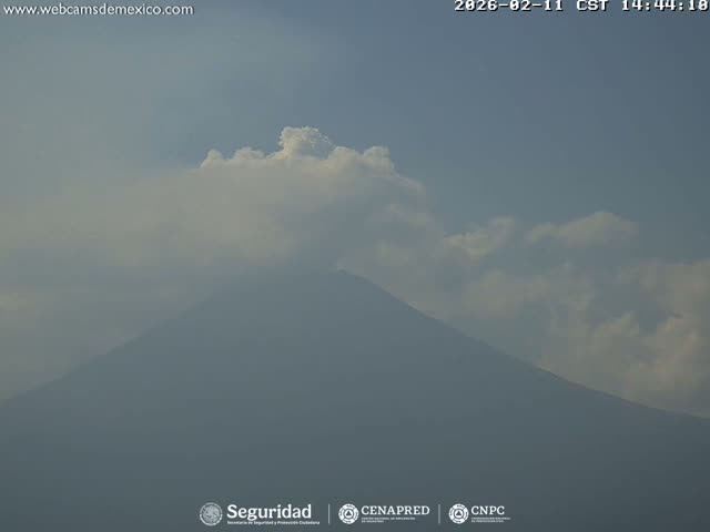 Volcán Popocatepetl Volcano Live Cam  - Tianguismanalco,  Puebla, Mexico