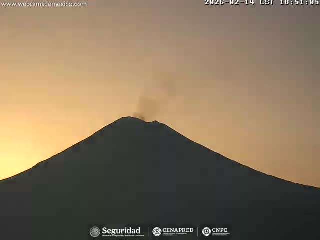 Volcán Popocatepetl Volcano Live Cam  - Tianguismanalco,  Puebla, Mexico