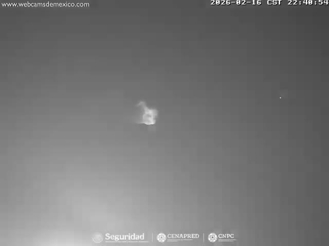 Volcán Popocatepetl Volcano Live Cam  - Tianguismanalco,  Puebla, Mexico