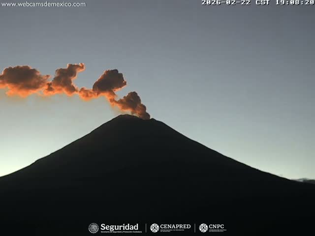 Volcán Popocatepetl Volcano Live Cam  - Tianguismanalco,  Puebla, Mexico