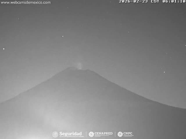 Volcán Popocatepetl Volcano Live Cam  - Tianguismanalco,  Puebla, Mexico
