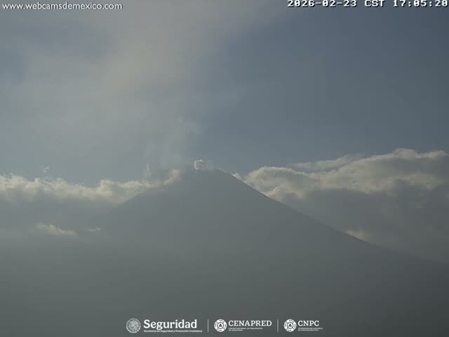 Volcán Popocatepetl Volcano Live Cam  - Tianguismanalco,  Puebla, Mexico