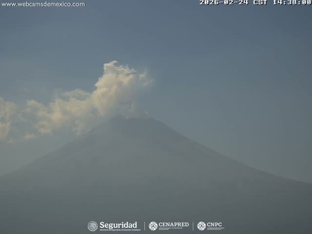 Volcán Popocatepetl Volcano Live Cam  - Tianguismanalco,  Puebla, Mexico