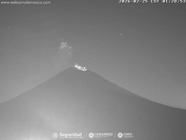 Volcán Popocatepetl Volcano Live Cam  - Tianguismanalco,  Puebla, Mexico
