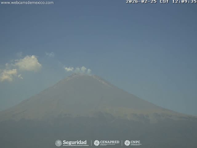 Volcán Popocatepetl Volcano Live Cam  - Tianguismanalco,  Puebla, Mexico