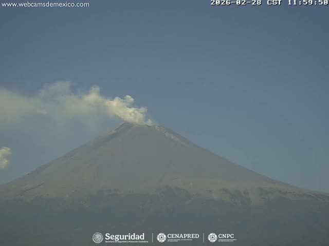 Volcán Popocatepetl Volcano Live Cam  - Tianguismanalco,  Puebla, Mexico