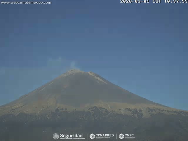 Volcán Popocatepetl Volcano Live Cam  - Tianguismanalco,  Puebla, Mexico
