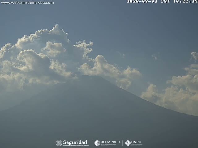 Volcán Popocatepetl Volcano Live Cam  - Tianguismanalco,  Puebla, Mexico
