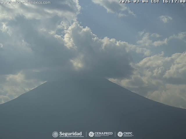 Volcán Popocatepetl Volcano Live Cam  - Tianguismanalco,  Puebla, Mexico