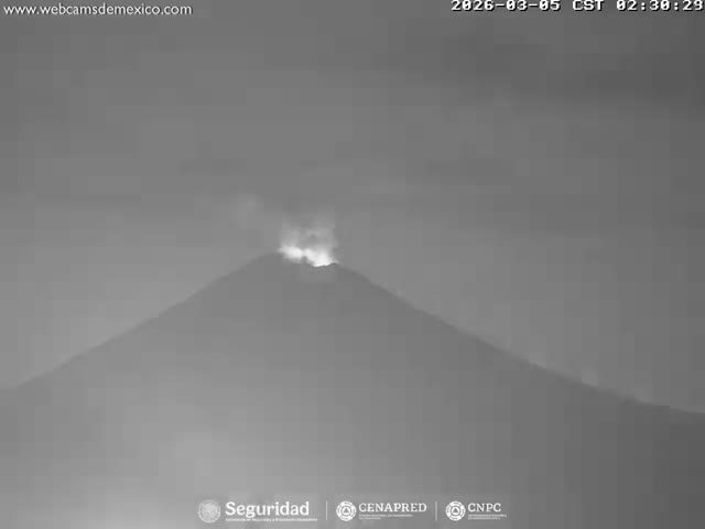 Volcán Popocatepetl Volcano Live Cam  - Tianguismanalco,  Puebla, Mexico