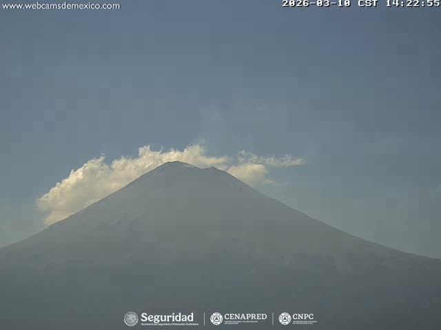 Volcán Popocatepetl Volcano Live Cam  - Tianguismanalco,  Puebla, Mexico