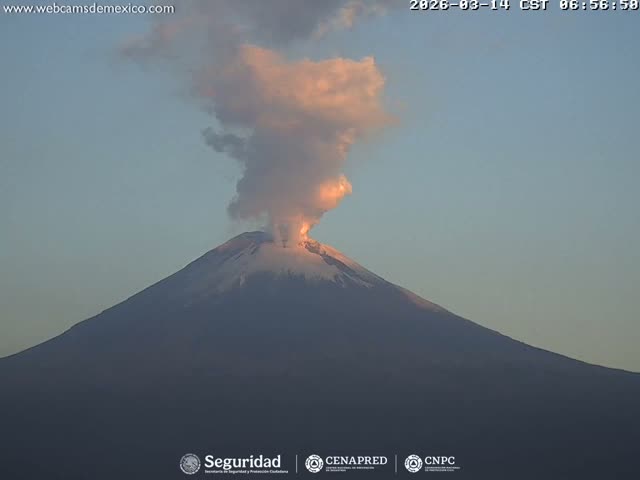 Volcán Popocatepetl Volcano Live Cam  - Tianguismanalco,  Puebla, Mexico