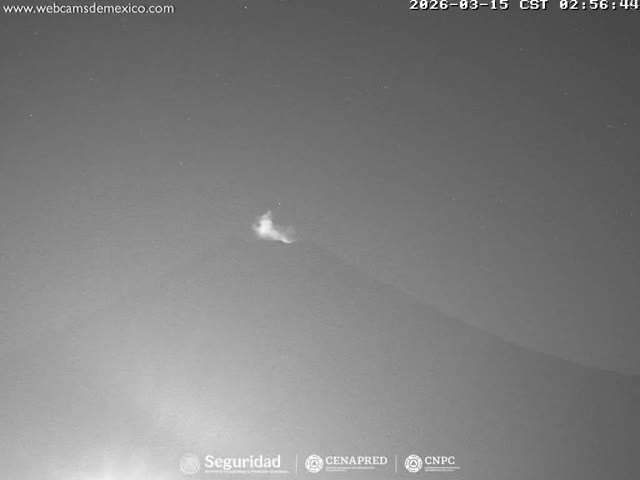 Volcán Popocatepetl Volcano Live Cam  - Tianguismanalco,  Puebla, Mexico