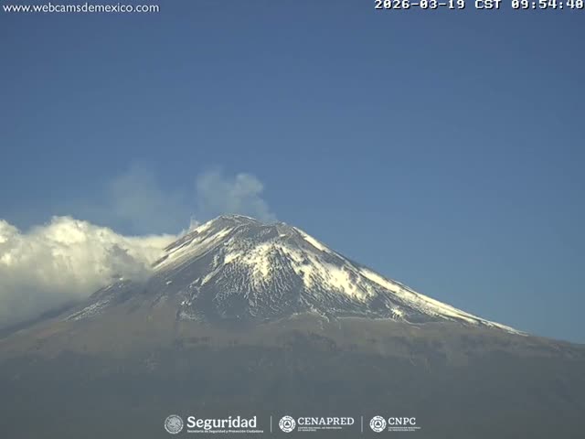 Volcán Popocatepetl Volcano Live Cam  - Tianguismanalco,  Puebla, Mexico