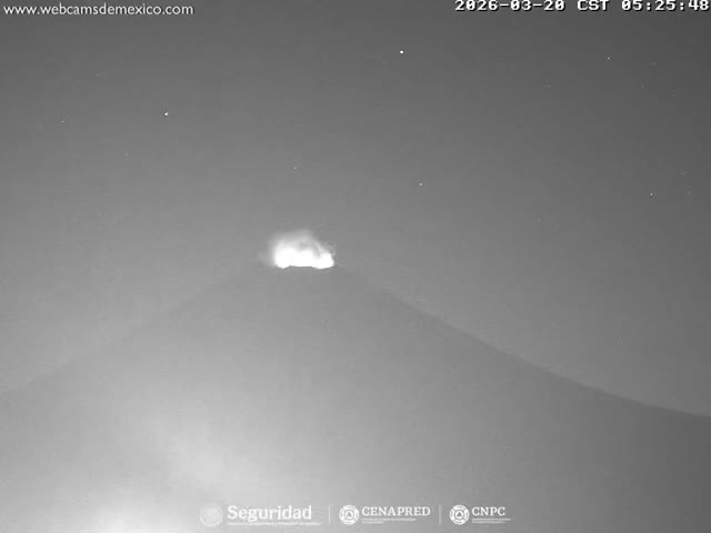 Volcán Popocatepetl Volcano Live Cam  - Tianguismanalco,  Puebla, Mexico