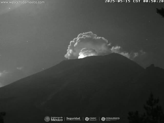 Volcán Popocatepetl Volcano from Tlamacas Live Cam  - San Nicolas de los Ranchos, Puebla, Mexico