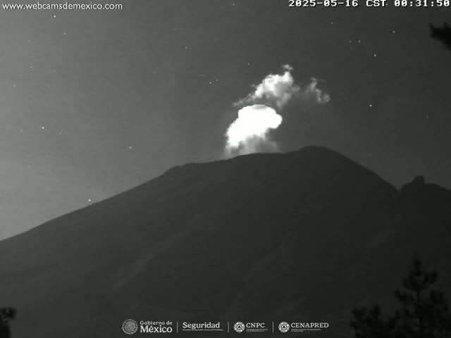 Volcán Popocatepetl Volcano from Tlamacas Live Cam  - San Nicolas de los Ranchos, Puebla, Mexico