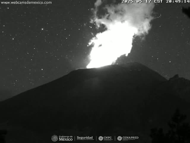 Volcán Popocatepetl Volcano from Tlamacas Live Cam  - San Nicolas de los Ranchos, Puebla, Mexico