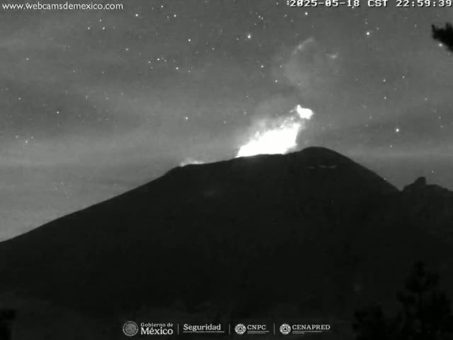 Volcán Popocatepetl Volcano from Tlamacas Live Cam  - San Nicolas de los Ranchos, Puebla, Mexico