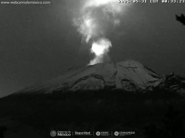 Volcán Popocatepetl Volcano from Tlamacas Live Cam  - San Nicolas de los Ranchos, Puebla, Mexico