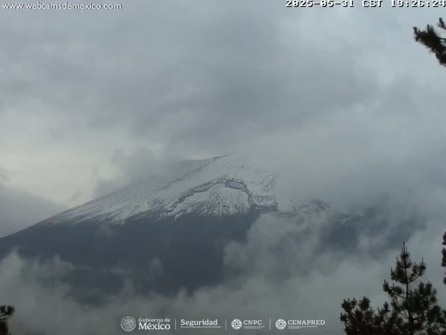 Volcán Popocatepetl Volcano from Tlamacas Live Cam  - San Nicolas de los Ranchos, Puebla, Mexico
